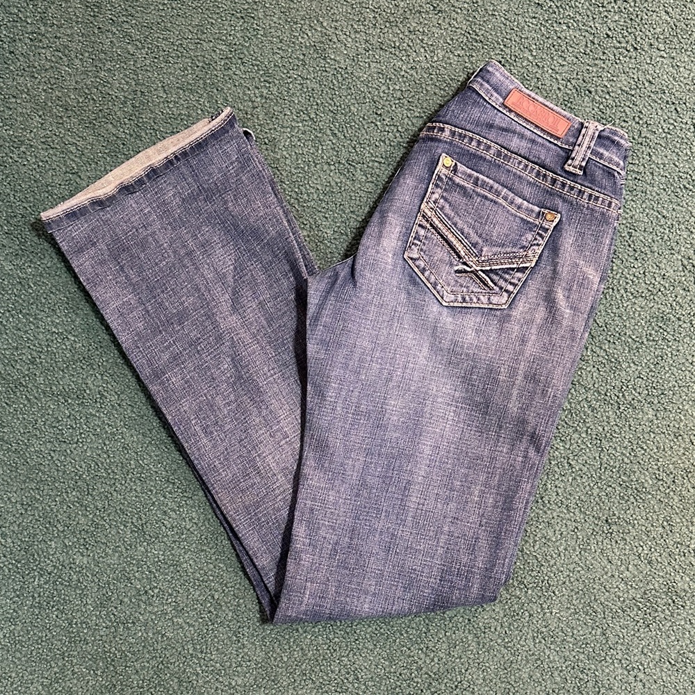 Rock & Roll Cowgirl Straight Leg Blue Jeans
